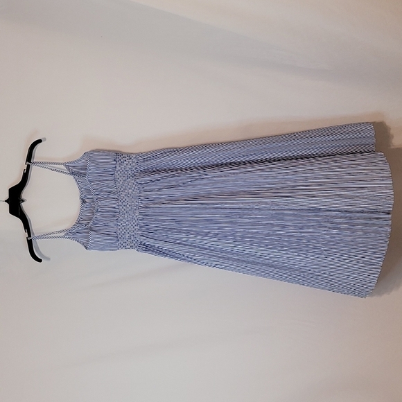 J Crew Smoked waist Pleated Dress in Stripe - Picture 11 of 16